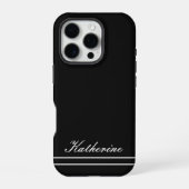 スクリプト名 ミニマリスト ミッドナイト ブラック iPhoneケース (裏面)