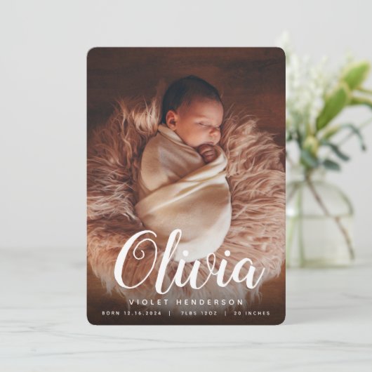 スクリプト名 |縦方向の写真誕生 案内状 (スタンド正面)