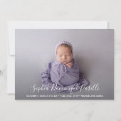 スクリプト名Baby Girl Photo Birth Announcements (正面)