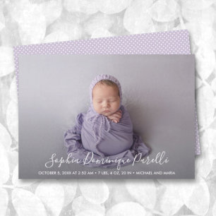 スクリプト名Baby Girl Photo Birth Announcements