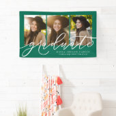 スクリプト大モダン学院、写真緑の卒業 横断幕 (インサイチュ)