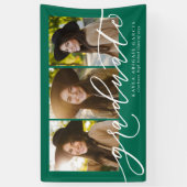 スクリプト大モダン学院、写真緑の卒業 横断幕 (縦)