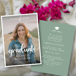 スクリプト大学院Sageグリーン写真卒業 案内状