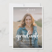 スクリプト大学院Sageグリーン写真卒業 案内状 (正面)