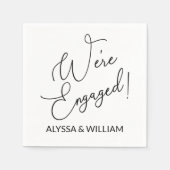 スクリプト婚約したのモダンフォント スタンダードカクテルナプキン (正面)