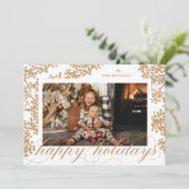 スクリプト幸せな休日の葉クリスマスフォトカード シーズンカード (スタンド正面)