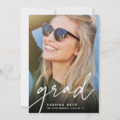 スクリプト形式のグラード |写真の卒業 案内状 (正面)