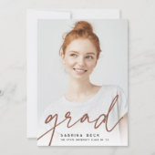 スクリプト形式のグラード |写真の卒業 案内状 (正面)