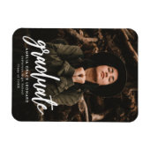 スクリプト形式の写真の卒業発表 マグネット (横)