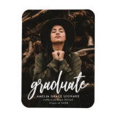 スクリプト形式の写真の卒業発表 マグネット (縦)