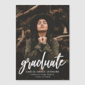 スクリプト形式の写真の卒業 マグネット招待状 (正面)