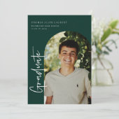 スクリプト形式の卒業アーチ型フレームフォト招待状 案内状 (スタンド正面)