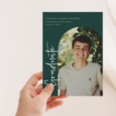 スクリプト形式の卒業アーチ型フレームフォト招待状 案内状