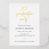 スクリプト形式の卒業パーティフォイル招待状 箔招待状 (正面)