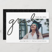 スクリプト形式の卒業 案内状 (正面/裏面)