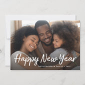 スクリプト形式の年末年始のネイビーブルー |写真 シーズンカード (正面)