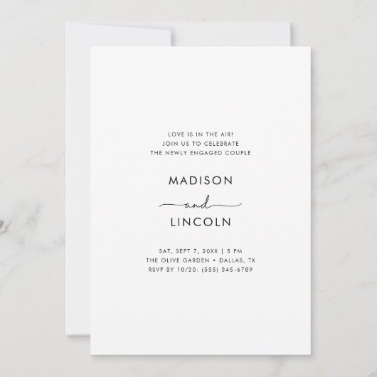 スクリプト彼女は言ったYes婚約パーティビーチ写真 招待状 (裏面)