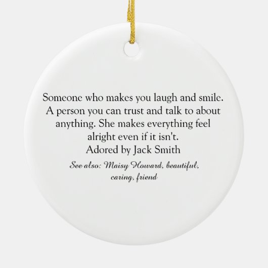 スクリプト愛ハートガールフレンド定義 セラミックオーナメント (裏面)