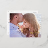 スクリプト感謝していのホイル結婚ハガキのハート 箔招待状ポストカード (正面/裏面)