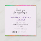 スクリプト感謝していエレガントを作成 スクエア名刺 (裏面)