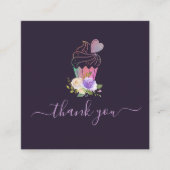 スクリプト感謝していエレガントを作成 スクエア名刺 (正面)