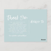 スクリプト感謝してい文字の発表 ポストカード (裏面)