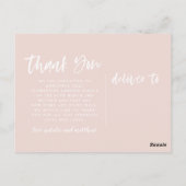 スクリプト感謝してい文字の発表 ポストカード (裏面)