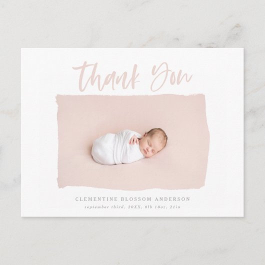 スクリプト感謝してい文字の発表 ポストカード (正面)