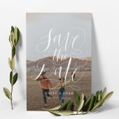 スクリプト手エレガントレタリングオーバーレイ完全な写真 セーブザデート