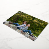 スクリプト手書きの喜ばしい写真 箔シーズンカード (回転した状態)