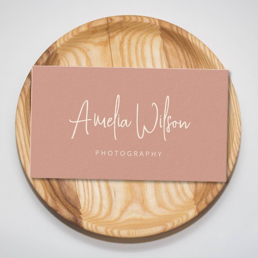 スクリプト手書き署名ほこりっぽいバラBoho 名刺