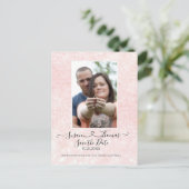 スクリプト接続ハートグリッター赤面日付の保存 案内ポストカード (スタンド正面)