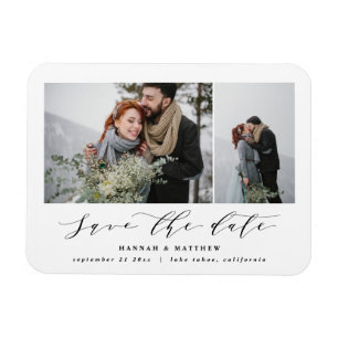 スクリプト文字エレガントモダン写真結婚の マグネット