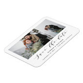 スクリプト文字エレガントモダン写真結婚の マグネット (左側)