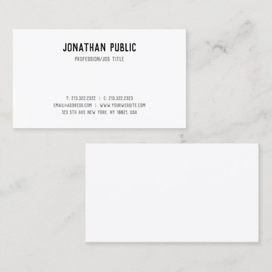 スクリプト文字シンプルテンプレートエレガントプロフェッショナル 名刺 (正面/裏面)