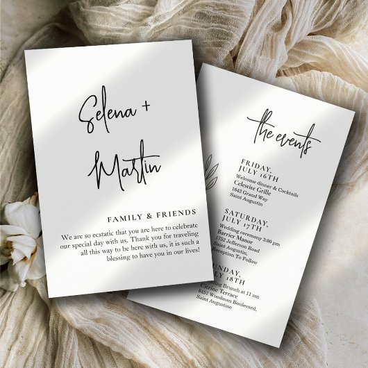 スクリプト文字ミニマルの結婚イベントのタイムライン