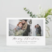 スクリプト文字写真クリスマス保存日ホリデー シーズンカード (スタンド正面)