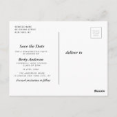 スクリプト文字卒業日付ポストカードの保存 ポストカード (裏面)