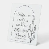 スクリプト文字+アーチリハーサルディナーウェルカム 台座サイン (正面)