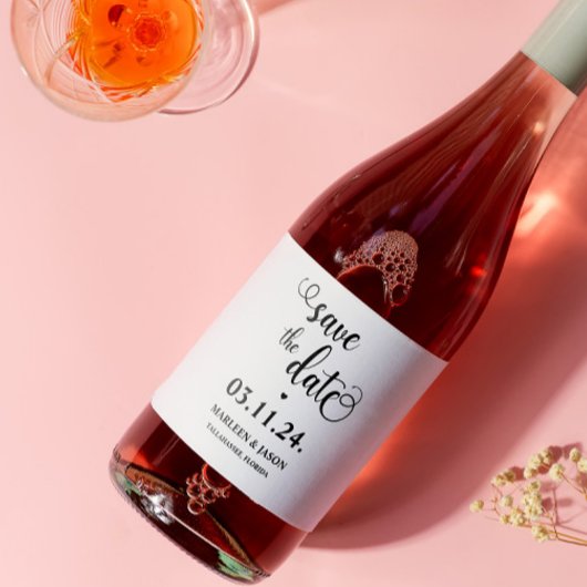 スクリプト日付の保存 スパークリングワインラベル