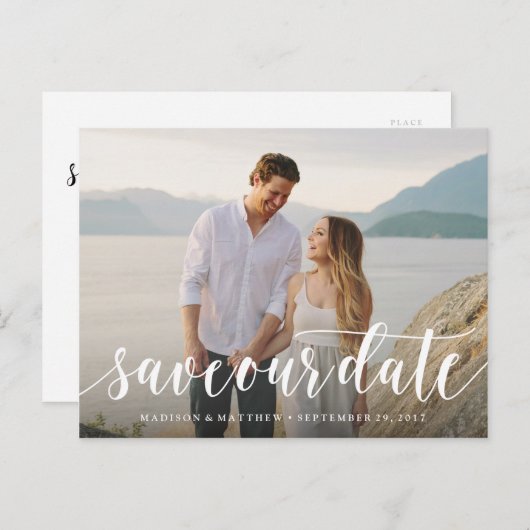 スクリプト日付ポストカードの保存 案内ポストカード (正面/裏面)