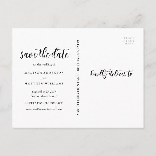 スクリプト日付ポストカードの保存 案内ポストカード (裏面)