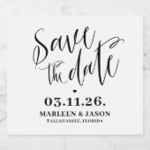 スクリプト日付ワインラベルきらめくを保存 スパークリングワインラベル (シングルラベル)