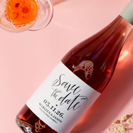 スクリプト日付ワインラベルきらめくを保存 スパークリングワインラベル