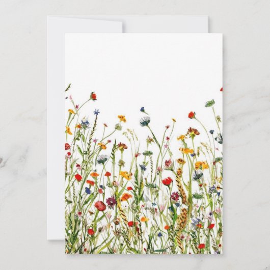 スクリプト春ワイルドフラワーズ40歳の誕生日 招待状 (裏面)