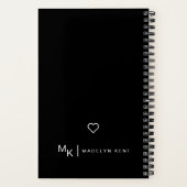 スクリプト書パーソナライズされたの白黒 ノートブック (裏面)