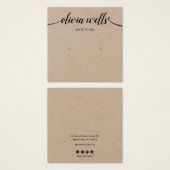 スクリプト書道クラフトスタッドイヤリングディスプレイカード (正面&裏面)