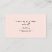 スクリプト書道赤面ピンクロイヤリティカード ロイヤリティカード (裏面)