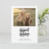 スクリプト最も幸せな休日ミニマリストファミリーフォト シーズンカード (スタンド正面)