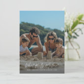 スクリプト本当に重要なものビーチ写真クリスマス シーズンカード (スタンド正面)